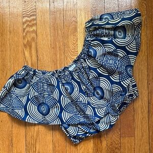 African Ankara off the shoulder ruffle Bolero crop one size cotton vinyl record